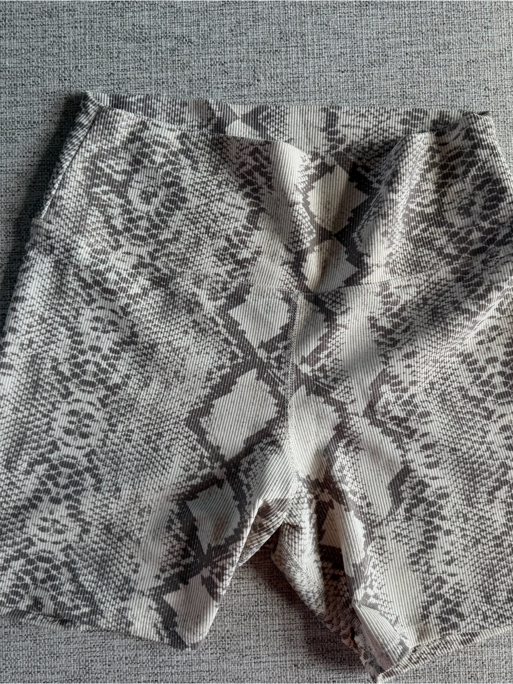 Beach Riot Gray Snake Print Bike Shorts